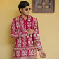 Crimson Red Georgette Flower Heavy Embroidered kurta