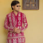 Crimson Red Georgette Flower Heavy Embroidered kurta