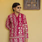 Crimson Red Georgette Flower Heavy Embroidered kurta