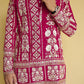 Crimson Red Georgette Flower Heavy Embroidered kurta