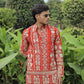 Orange Georgette Flower Heavy Embroidered kurta