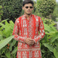 Orange Georgette Flower Heavy Embroidered kurta