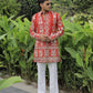 Orange Georgette Flower Heavy Embroidered kurta