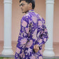 Violet Flower Position Printed Premium Kurta