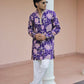 Violet Flower Position Printed Premium Kurta