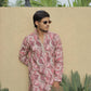 Pink Carnival Position Printed Premium Kurta