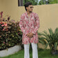Pink Carnival Position Printed Premium Kurta