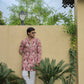 Pink Carnival Position Printed Premium Kurta