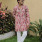 Pink Carnival Position Printed Premium Kurta