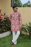 Pink Carnival Position Printed Premium Kurta