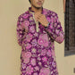 Deep Purple Floral Position Printed Premium Kurta