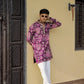 Deep Purple Floral Position Printed Premium Kurta