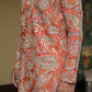 Orange Keri Position Printed Premium Kurta