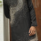 Black Hand Embroidered Beads Work Kurta for Men