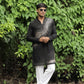 Black Hand Embroidered Beads Work Kurta for Men