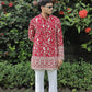 Red  Georgette Birds Heavy Embroidered kurta