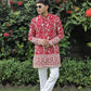 Red  Georgette Birds Heavy Embroidered kurta