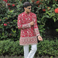 Red  Georgette Birds Heavy Embroidered kurta