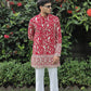 Red  Georgette Birds Heavy Embroidered kurta