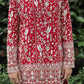 Red  Georgette Birds Heavy Embroidered kurta