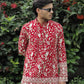 Red  Georgette Birds Heavy Embroidered kurta