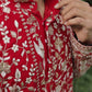Red  Georgette Birds Heavy Embroidered kurta