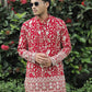 Red  Georgette Birds Heavy Embroidered kurta
