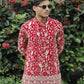 Red  Georgette Birds Heavy Embroidered kurta