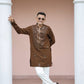 Brown Imperial Bites & Mirror-Work Kurta