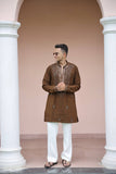 Brown Imperial Bites & Mirror-Work Kurta