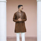 Brown Imperial Bites & Mirror-Work Kurta