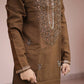 Brown Imperial Bites & Mirror-Work Kurta