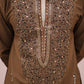 Brown Imperial Bites & Mirror-Work Kurta
