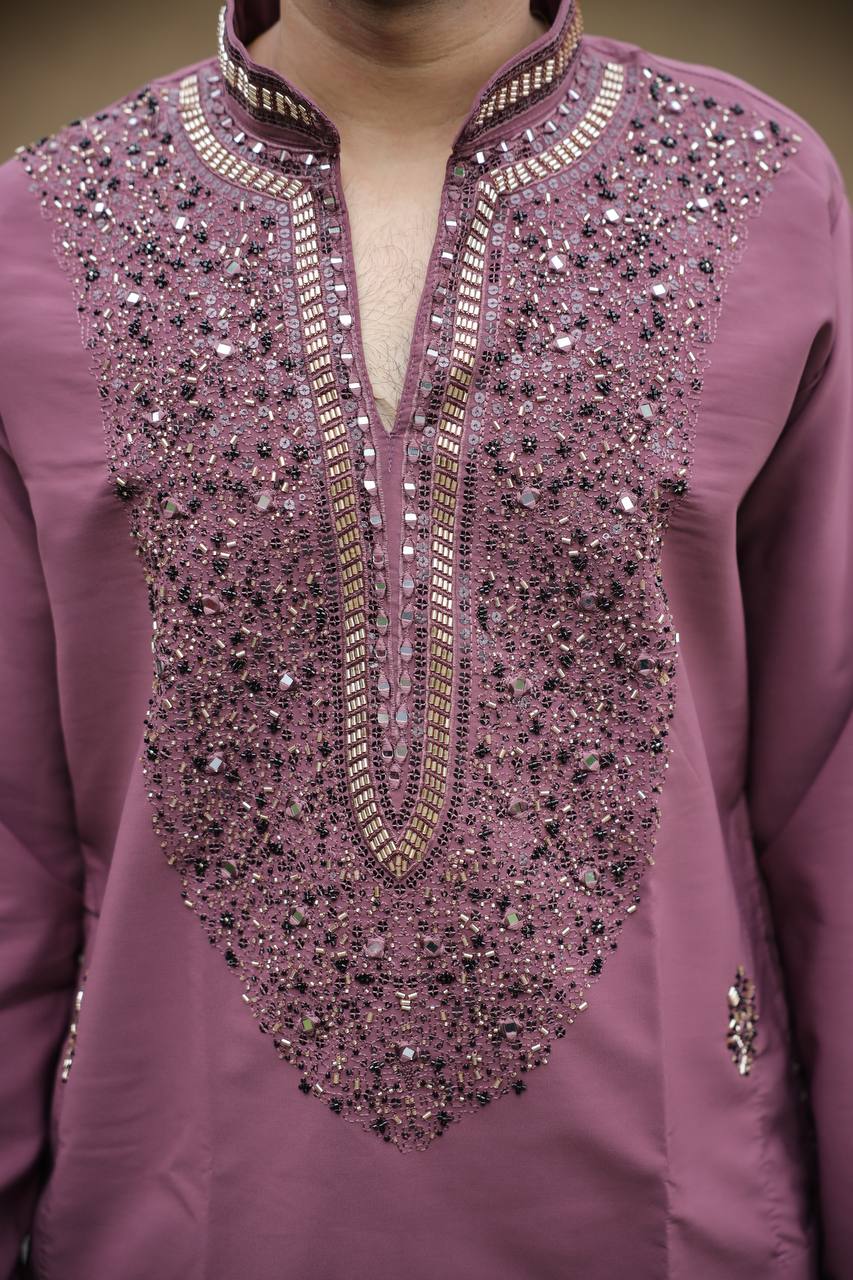 Onion Imperial Bites & Mirror-Work Kurta