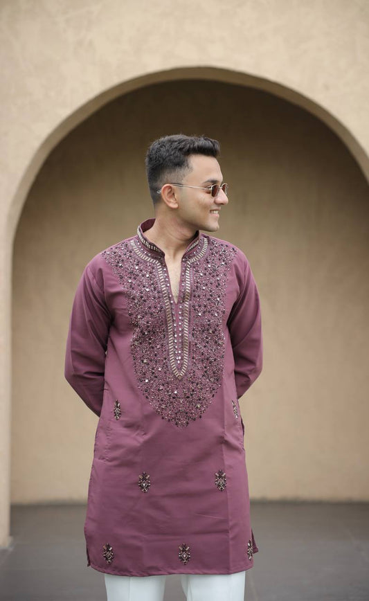 Onion Imperial Bites & Mirror-Work Kurta