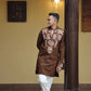 Brown  Kurta with Front & Back Mirror Embroidery Work