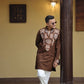 Brown  Kurta with Front & Back Mirror Embroidery Work