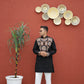 Black  Kurta with Front & Back Mirror Embroidery Work