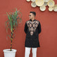 Black  Kurta with Front & Back Mirror Embroidery Work