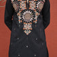 Black  Kurta with Front & Back Mirror Embroidery Work