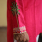 Shrinathji Motifs & Peacock Mirror Embroidered Festive Kurta