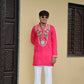 Shrinathji Motifs & Peacock Mirror Embroidered Festive Kurta
