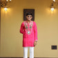 Shrinathji Motifs & Peacock Mirror Embroidered Festive Kurta