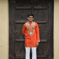 Shrinathji Motifs & Peacock Mirror Embroidered Festive Kurta