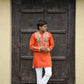 Shrinathji Motifs & Peacock Mirror Embroidered Festive Kurta