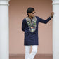 Shrinathji Motifs &amp; Peacock Mirror Embroidered Festive Kurta