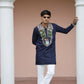 Shrinathji Motifs &amp; Peacock Mirror Embroidered Festive Kurta