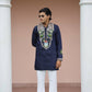 Shrinathji Motifs &amp; Peacock Mirror Embroidered Festive Kurta