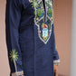 Shrinathji Motifs &amp; Peacock Mirror Embroidered Festive Kurta
