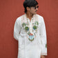 Shrinathji Motifs &amp; Peacock Mirror Embroidered Festive Kurta